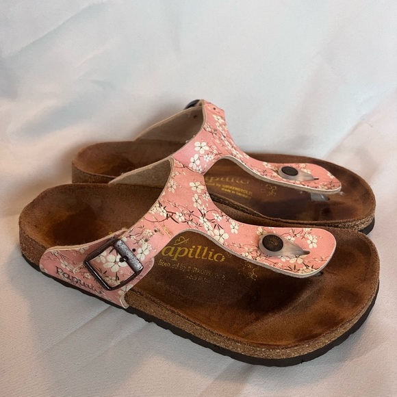 Papillio by Birkenstock Pink Floral Gizeh Sandals Size 5 - Picture 2 of 8